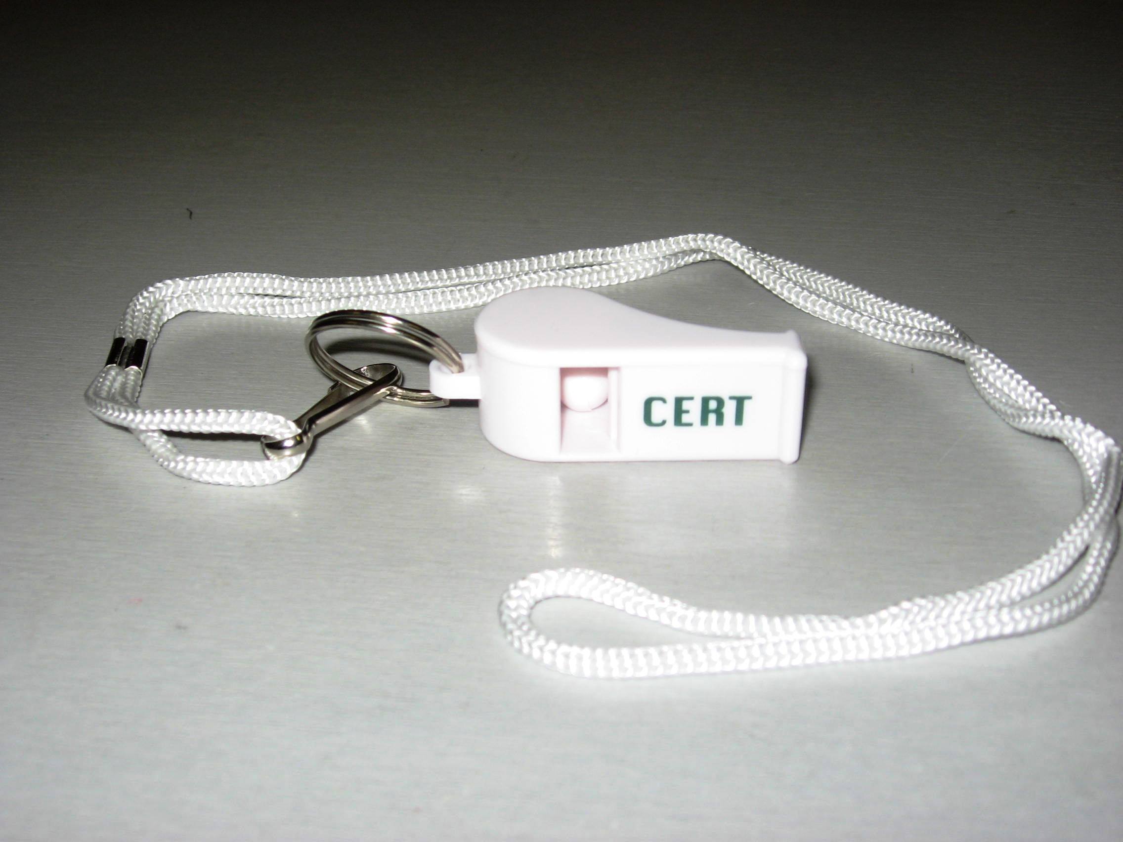 CERT HD Plastic Whistle w/Lanyard